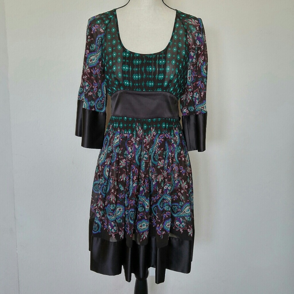 Gianni Bini Silk Kimono Paisley Dress